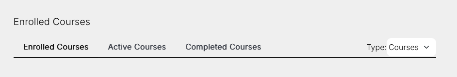 Enrolled Courses — tab navigation