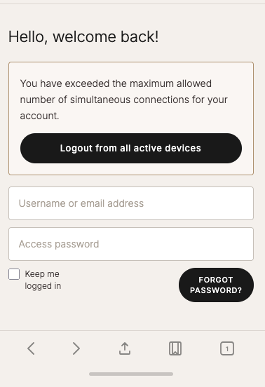 Logout from all active devices