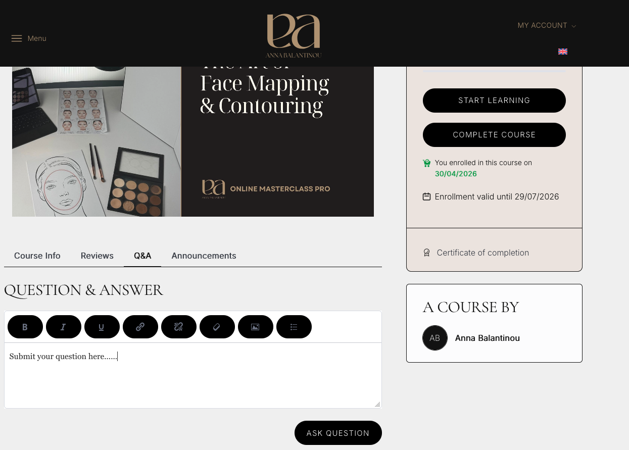 Q&A submit question — desktop